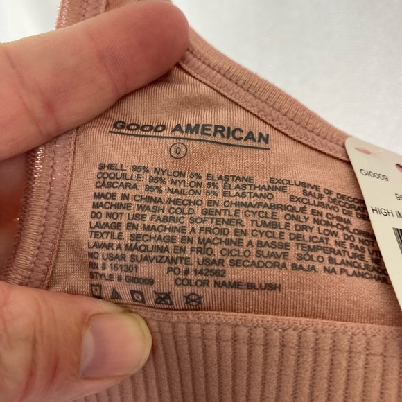 NWT Good American blush high impact sports bra XS - Picture 9 of 10